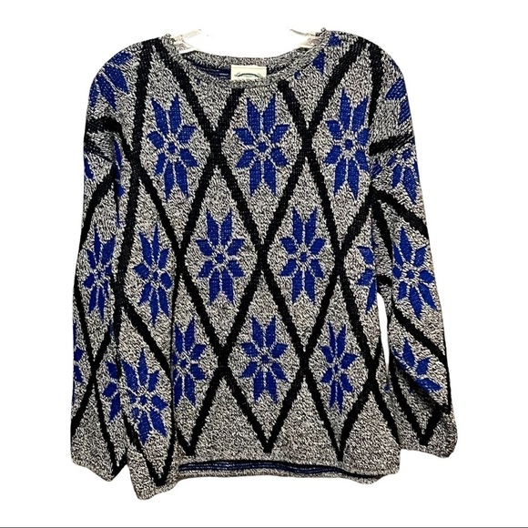 Separate Issue Vintage Crewneck Snowflake Sweater Diamond Northern Winter Knit - Picture 1 of 5